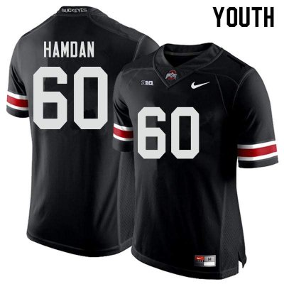 Youth Ohio State Buckeyes #60 Zaid Hamdan Black Nike NCAA College Football Jersey Jogging IGS8444TY